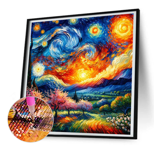 The Scenery Through Van Gogh'S Eyes - Full Round Drill Diamond Painting 30*30CM