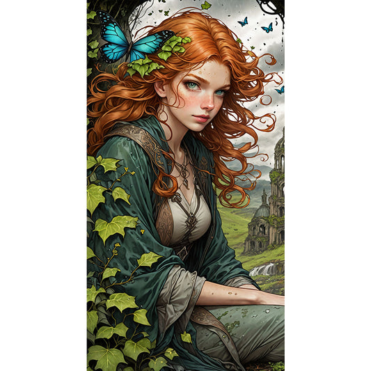 Classical Girl - 11CT Stamped Cross Stitch 40*75CM