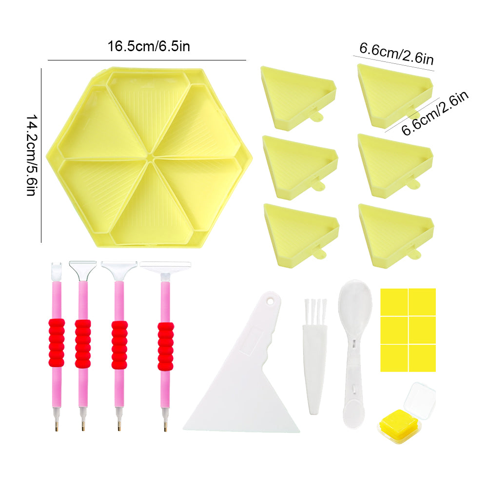 Diamond Painting Tool Accessory Tray Kit with Brush Spoon Pen Glue Clay (Set 1)