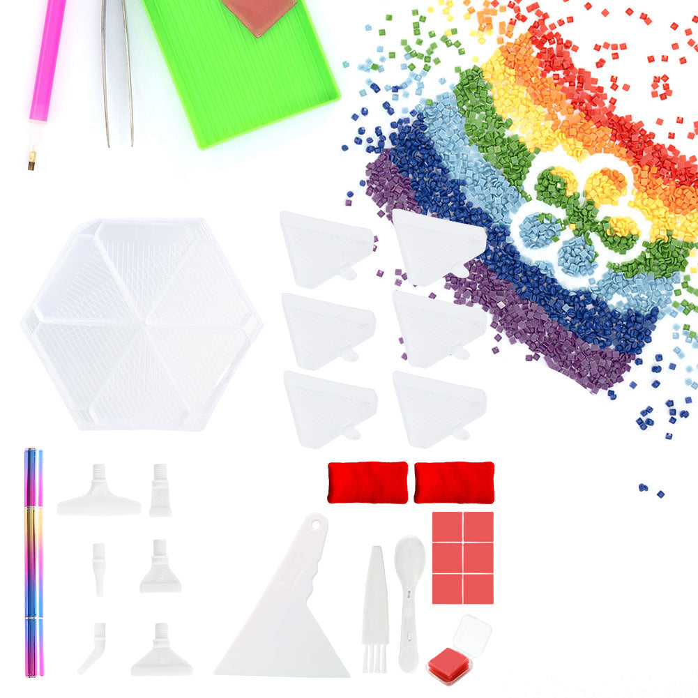 Diamond Painting Tool Accessory Tray Kit with Brush Spoon Glue Clays (Set 2)