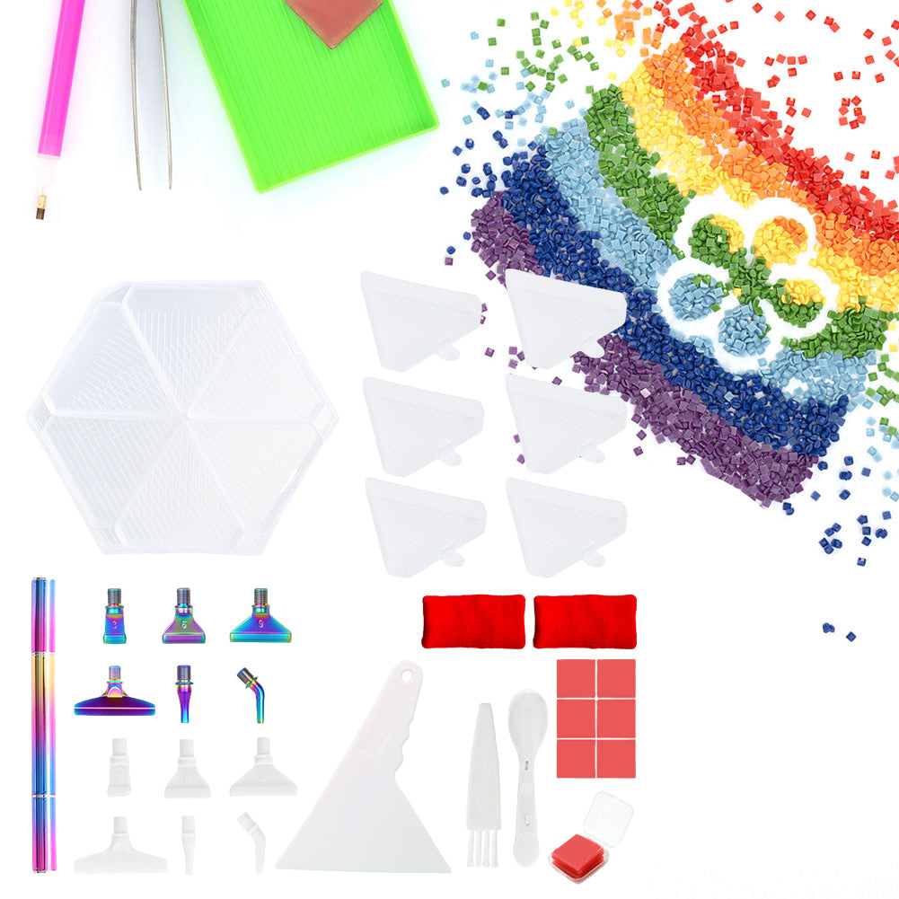 Diamond Painting Tool Accessory Tray Kit with Brush Spoon Glue Clays (Set 3)