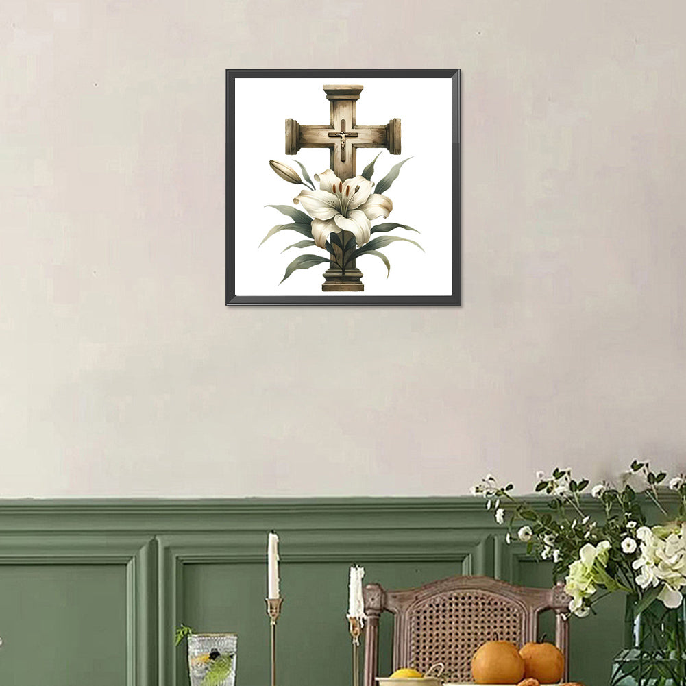 Cross Lily - Full Square Drill Diamond Painting 40*70CM