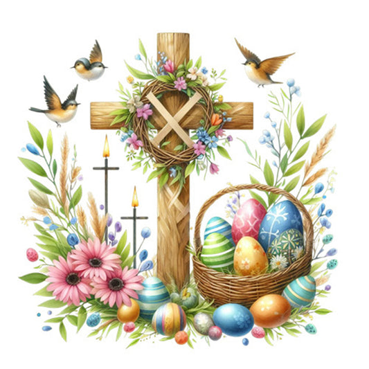 Easter Cross - Full Square Drill Diamond Painting 30*30CM