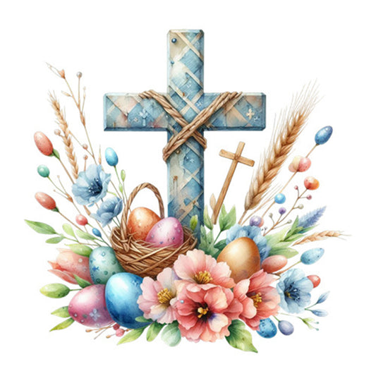Easter Cross - Full Square Drill Diamond Painting 30*30CM
