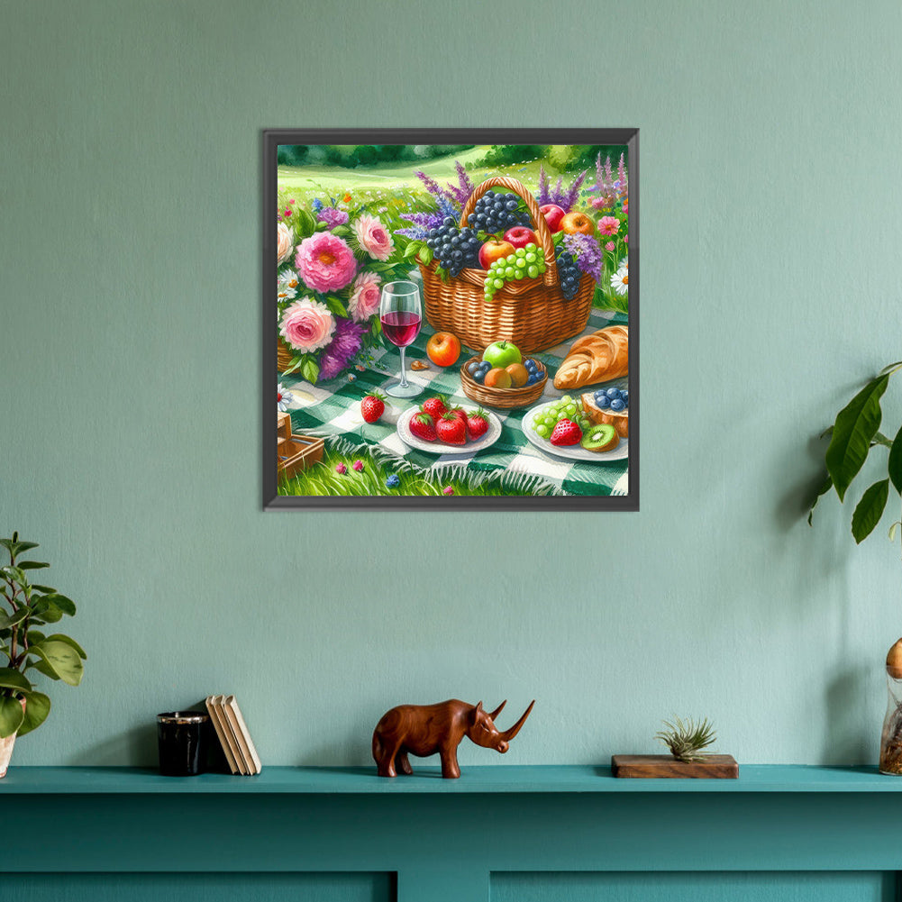 Spring Outdoor Flowers And Fruits - Full Round Drill Diamond Painting 30*30CM