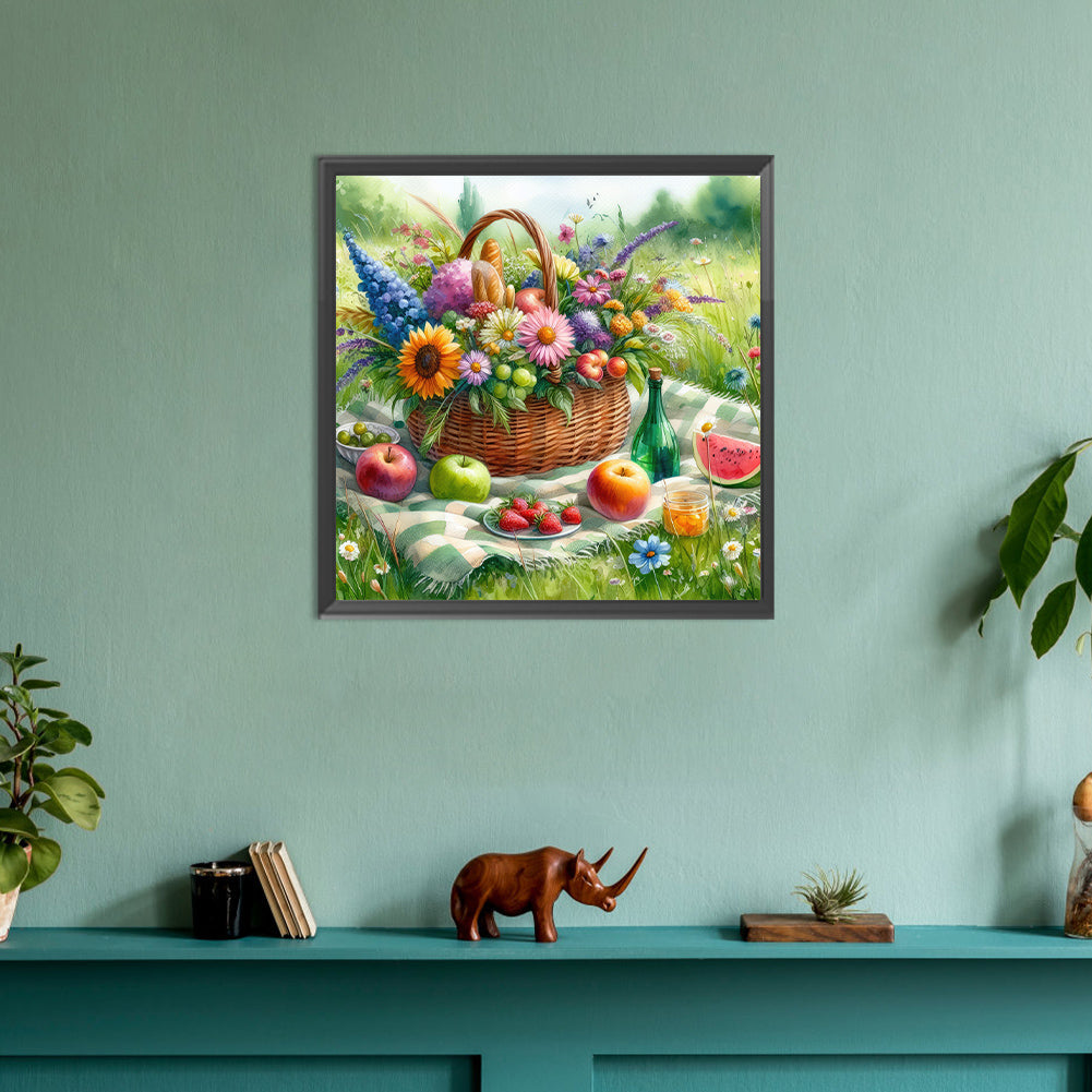 Spring Outdoor Flowers And Fruits - Full Round Drill Diamond Painting 30*30CM