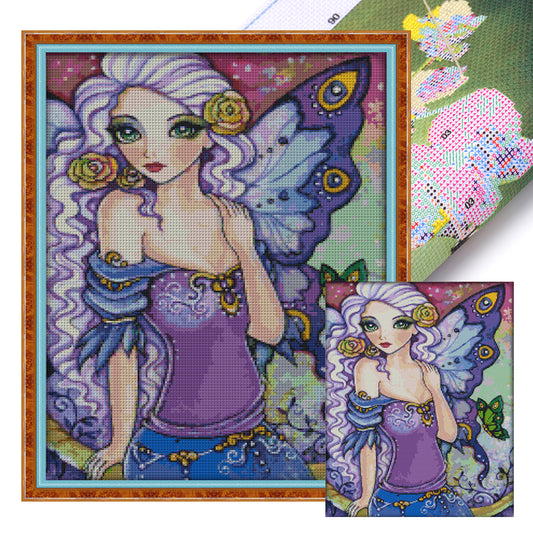 Butterfly Fairy - 14CT Stamped Cross Stitch 40*52CM(Joy Sunday)