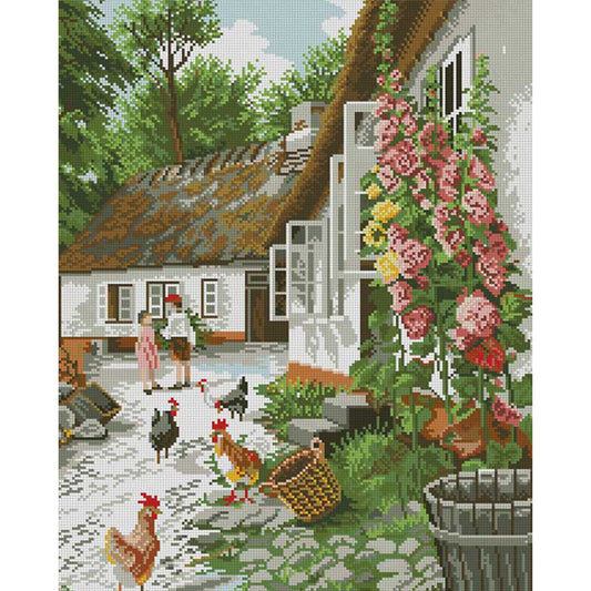 Farmhouse(2) - 14CT Stamped Cross Stitch 41*52CM(Joy Sunday)