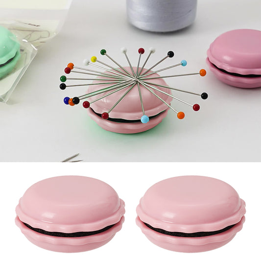 Macaron Magnetic Needle Holder Household DIY Sewing Simple Pin Holder (Pink)