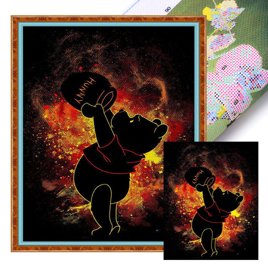 Winnie The Pooh Drinks Honey - 11CT Stamped Cross Stitch 40*50CM