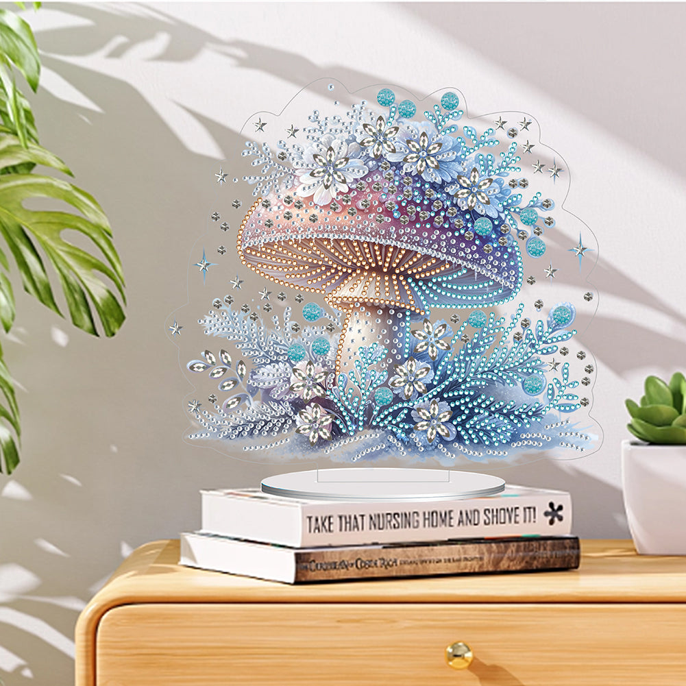 Mushroom Handmade Diamond Art Tabletop Decor Home Office Decor (Flower Mushroom)