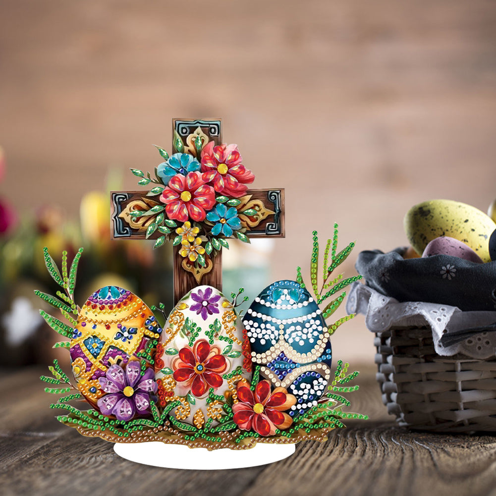 Special Shaped 5D Easter Egg Cross DIY Diamond Art Tabletop Decor Bedroom Decor