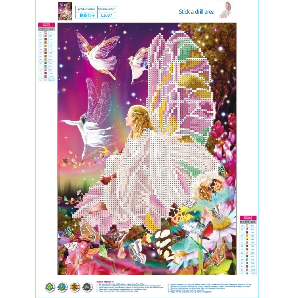 Butterfly Fairy - Full Round Drill Diamond Painting 40*30CM