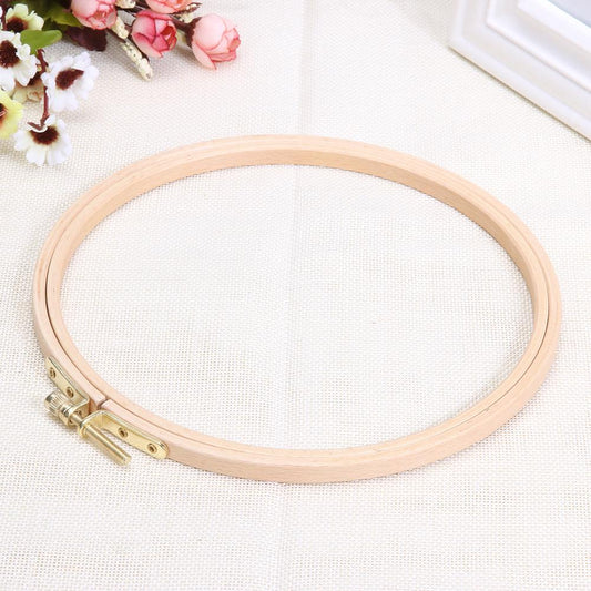 DIY Wooden Cross Stitch Frame Needlework Hoop Ring Embroidery Tool(18cm)