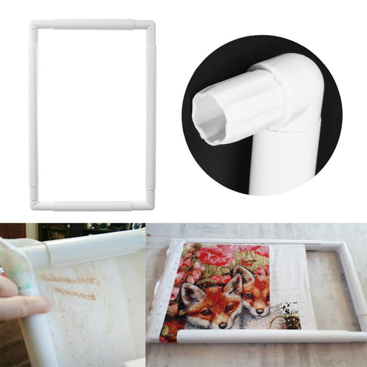 Square Shape Embroidery Frame Craft Cross Stitch Needlework Sewing Hoop(D)