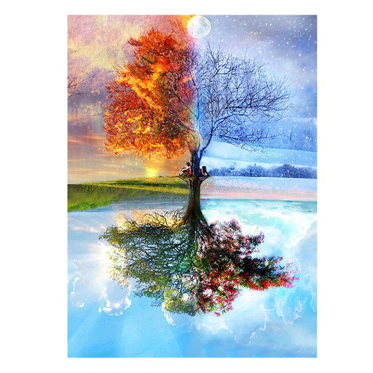 Tree - Full Round Drill Diamond Painting 40*30 CM