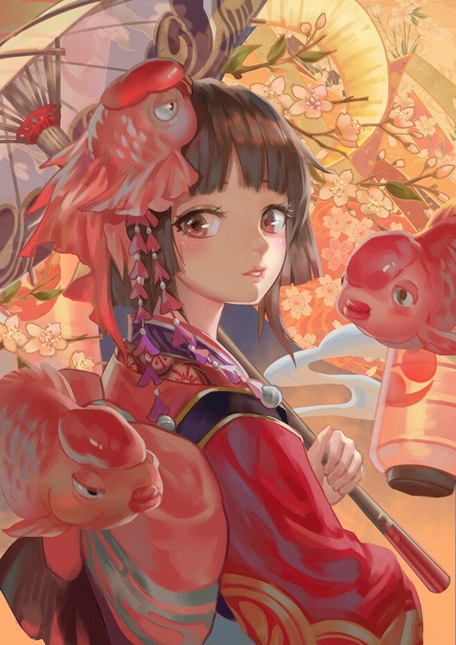 Anime Girl - Full Round Drill Diamond Painting 30*40CM