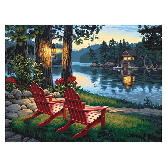 Lakeside - Full Round Drill Diamond Painting 35*25 CM
