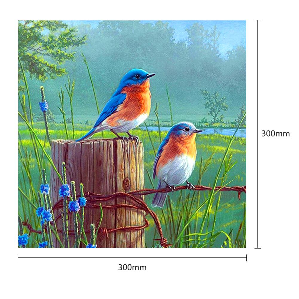 Birds - Full Round Drill Diamond Painting 30*30CM