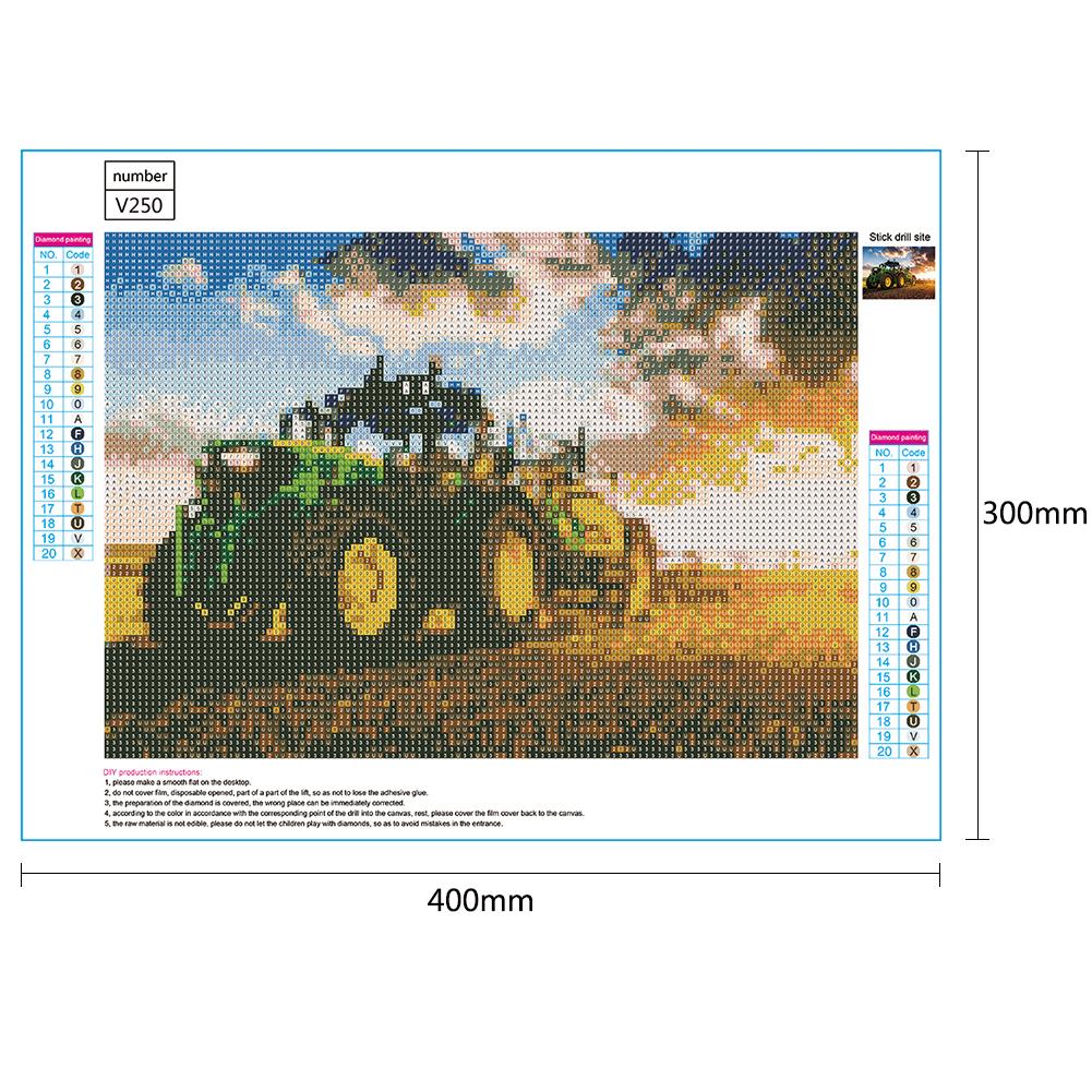 Tractor - Full Round Drill Diamond Painting 40*30CM