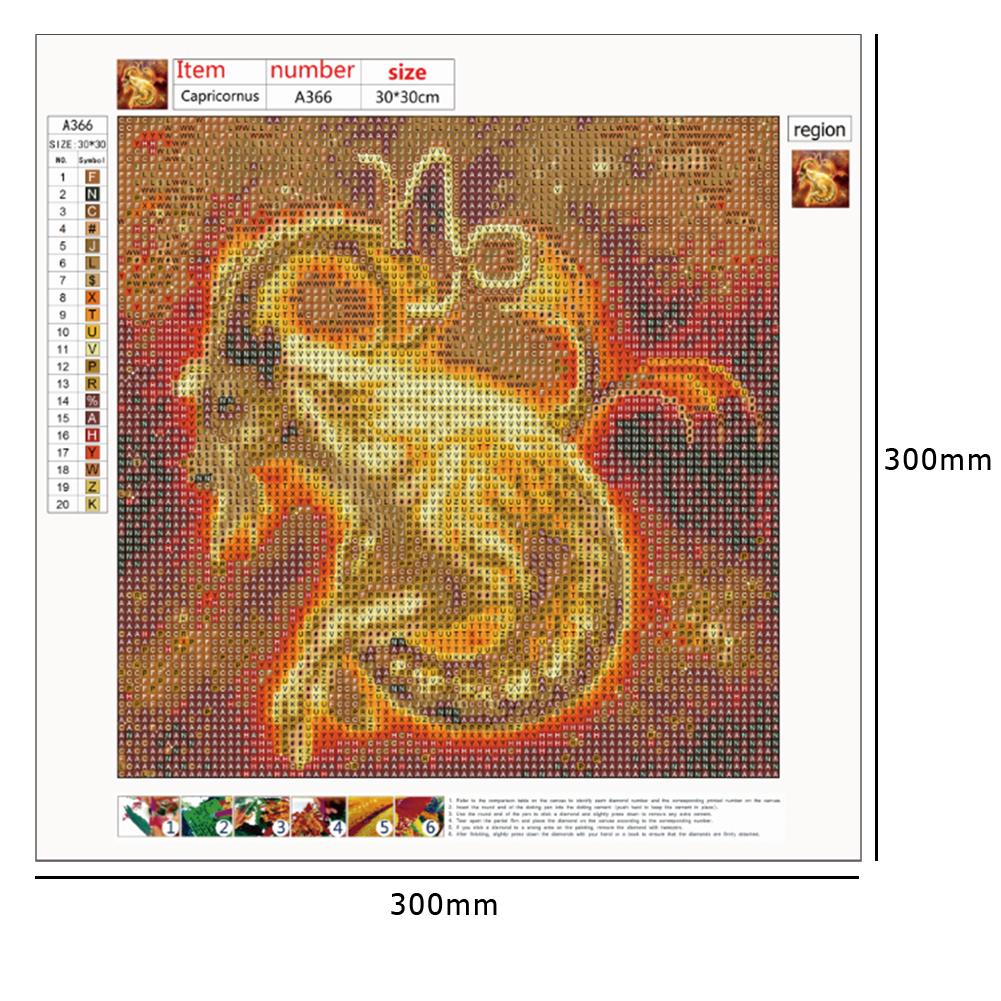 Capricornus - Full Round Drill Diamond Painting 30*30CM
