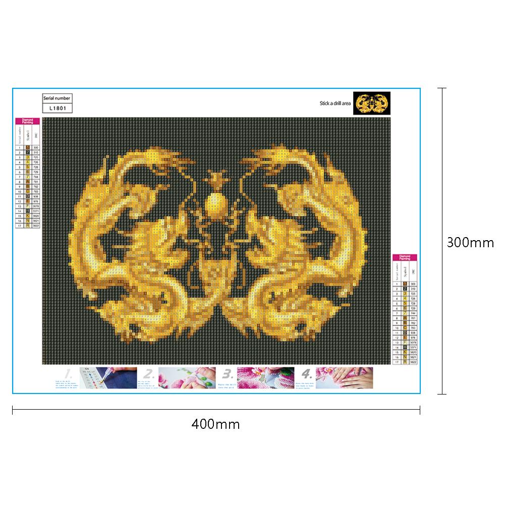 Dragons - Full Round Drill Diamond Painting 40*30CM
