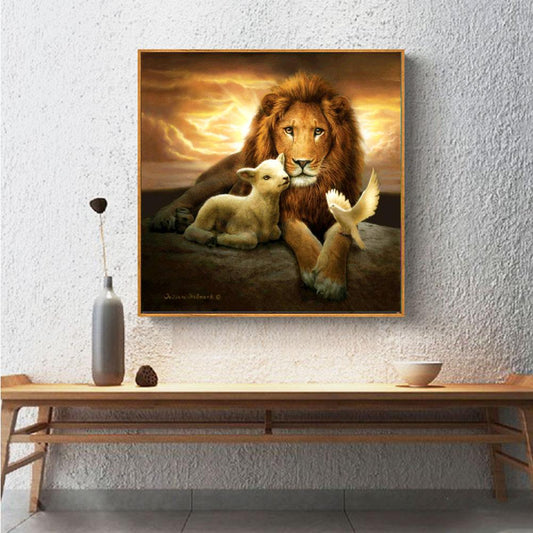 Lion - Full Round Drill Diamond Painting 30*30CM