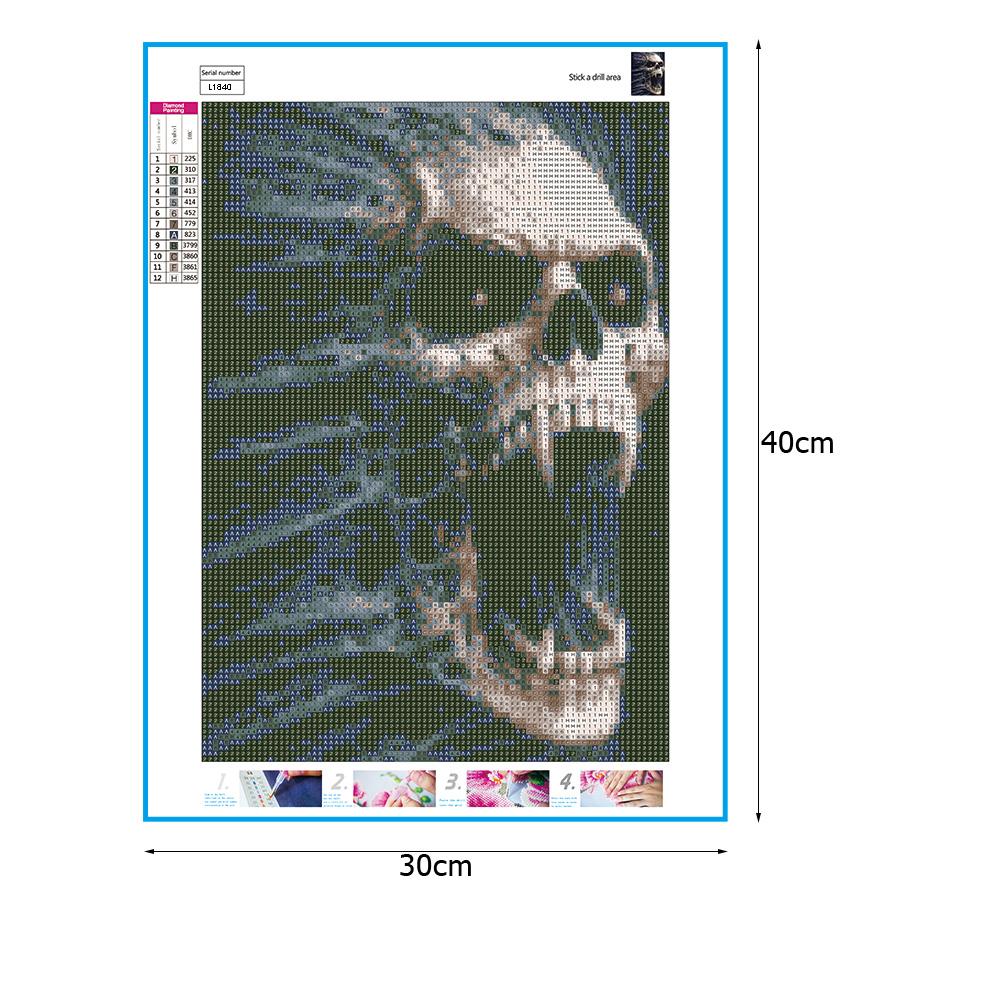 Skull - Full Round Drill Diamond Painting 30*40CM