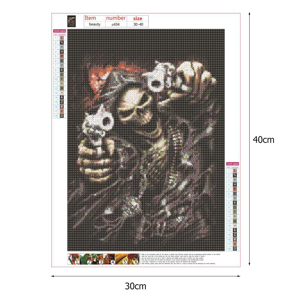 Fierce Skull - Full Round Drill Diamond Painting 40*30CM