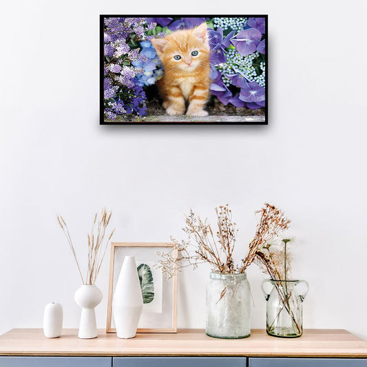 Lovely Cat - Full Round Drill Diamond Painting 40*30CM