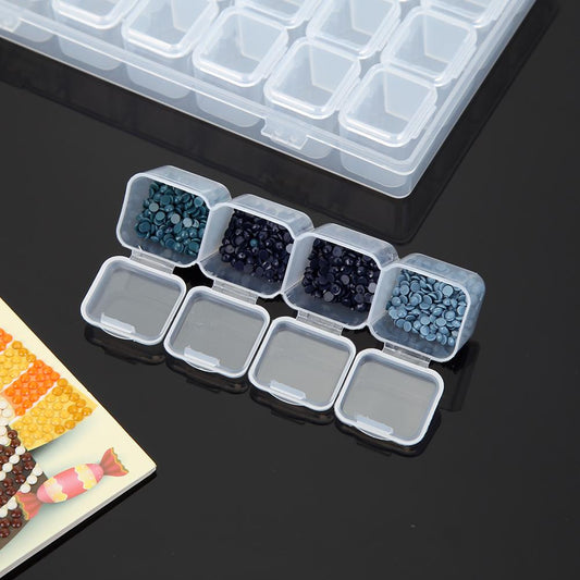 56 Grids Beads Storage Box for Nail Art Jewelry Case Holder (Transparent)