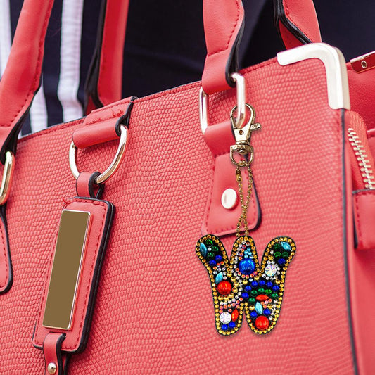 DIY Keychain Diamond Painting Letters Women Bag Keyring Pendant Gift (W)