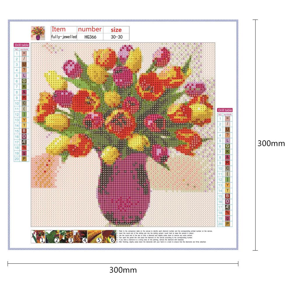 Flowers - Full Round Drill Diamond Painting 30*30CM