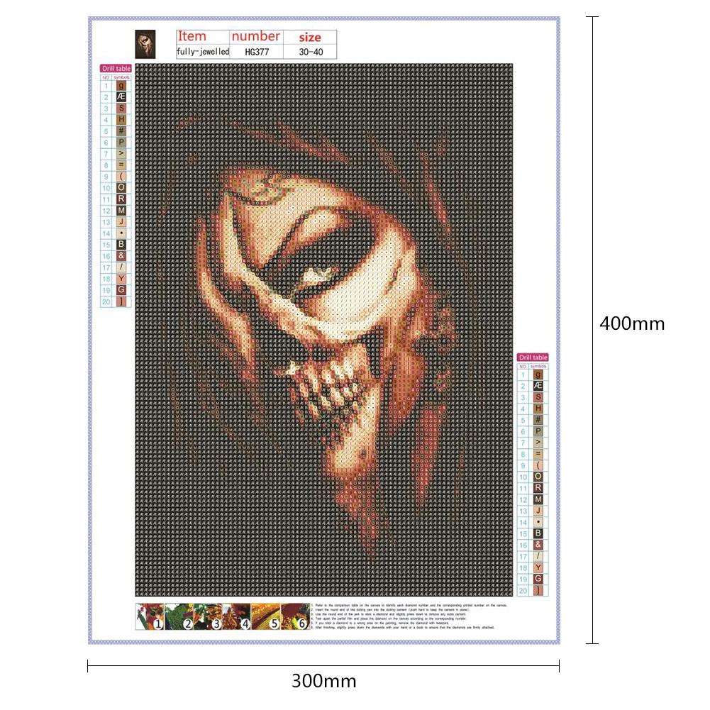 Skull Beauty - Full Round Drill Diamond Painting 30*40CM