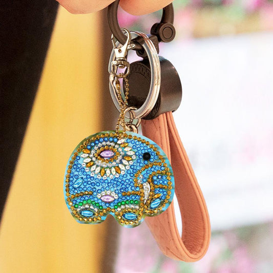5pcs DIY Full Drill Special Shaped Diamond Painting Elephant Keychain Gift