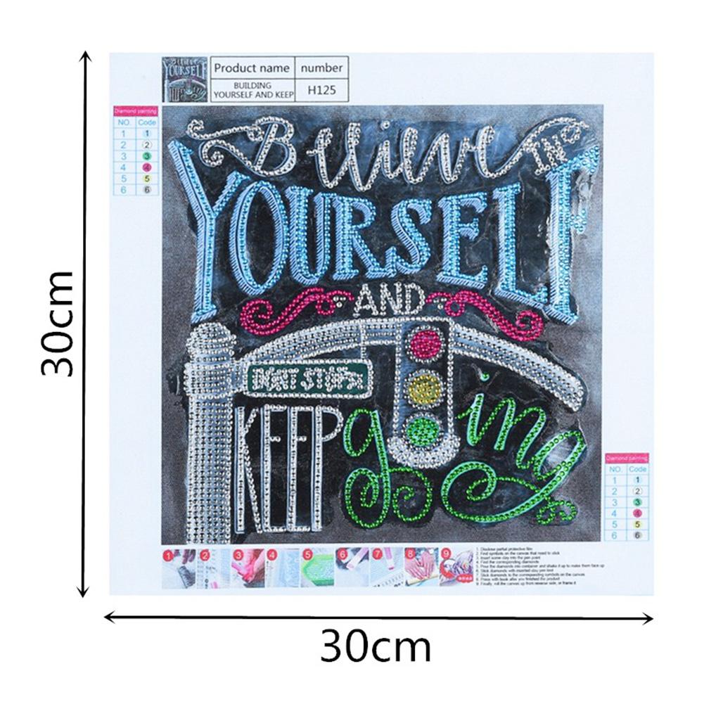 English - Special Shaped Drill Diamond Painting 30*25CM