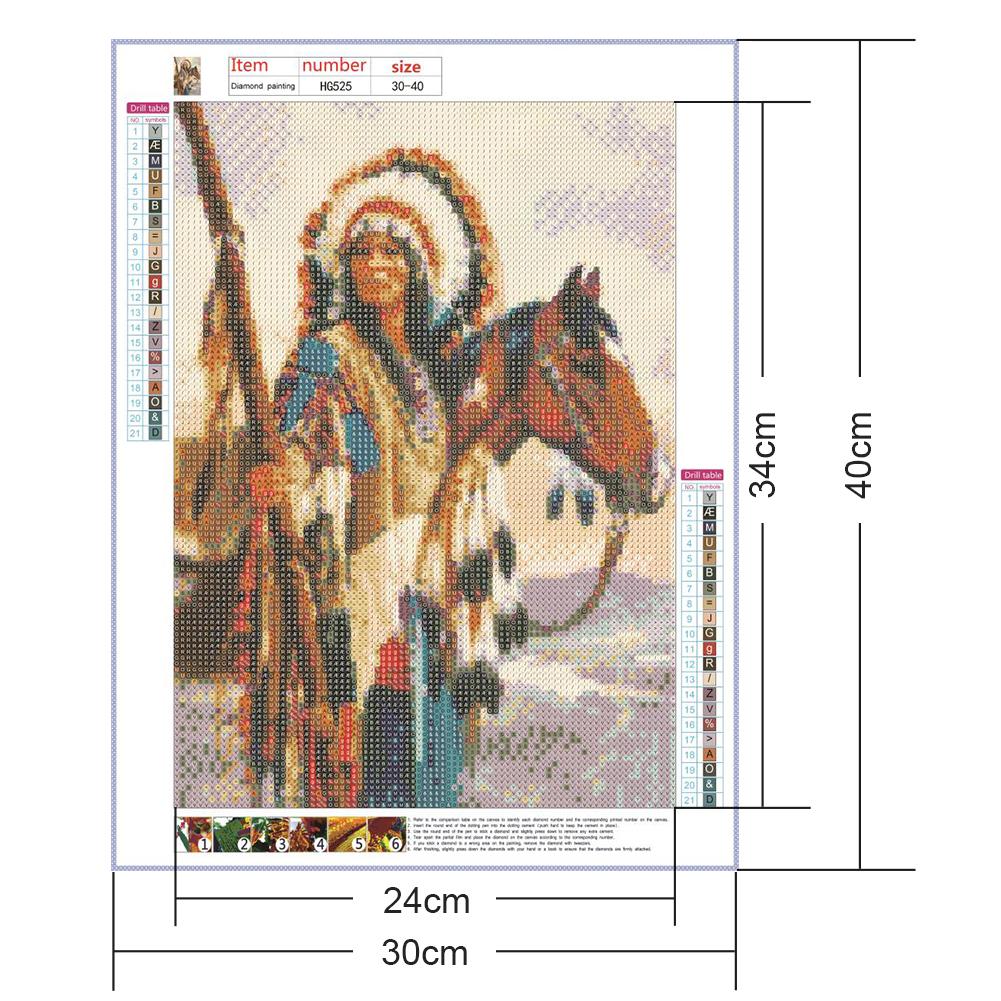 Indian - Full Round Drill Diamond Painting 30*40CM