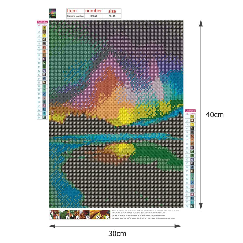 Aurora Scenery - Full Square Drill Diamond Painting 40*30CM
