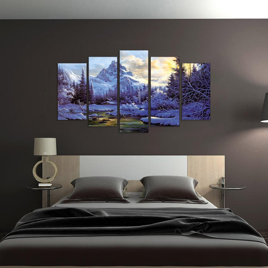 Snow Mountain - Full Round Drill Diamond Painting 95*45CM
