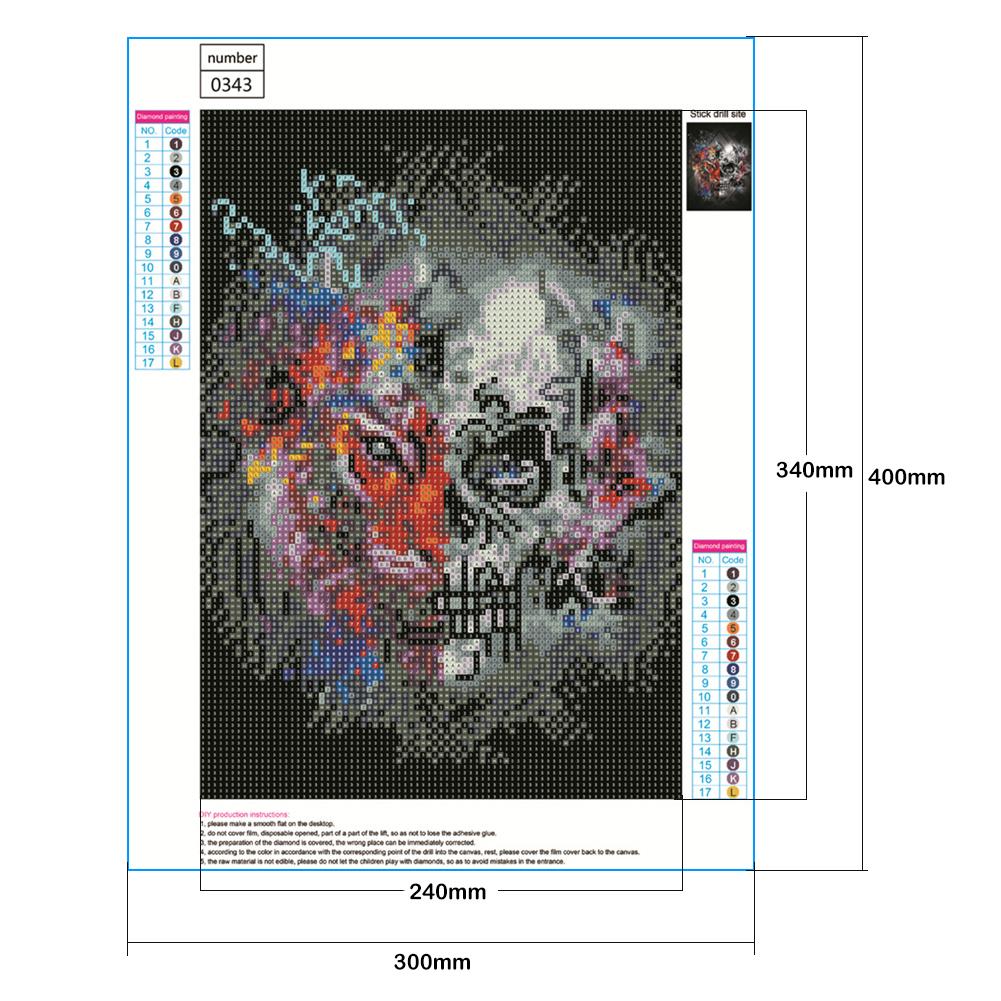Skull - Full Round Drill Diamond Painting 30*40CM