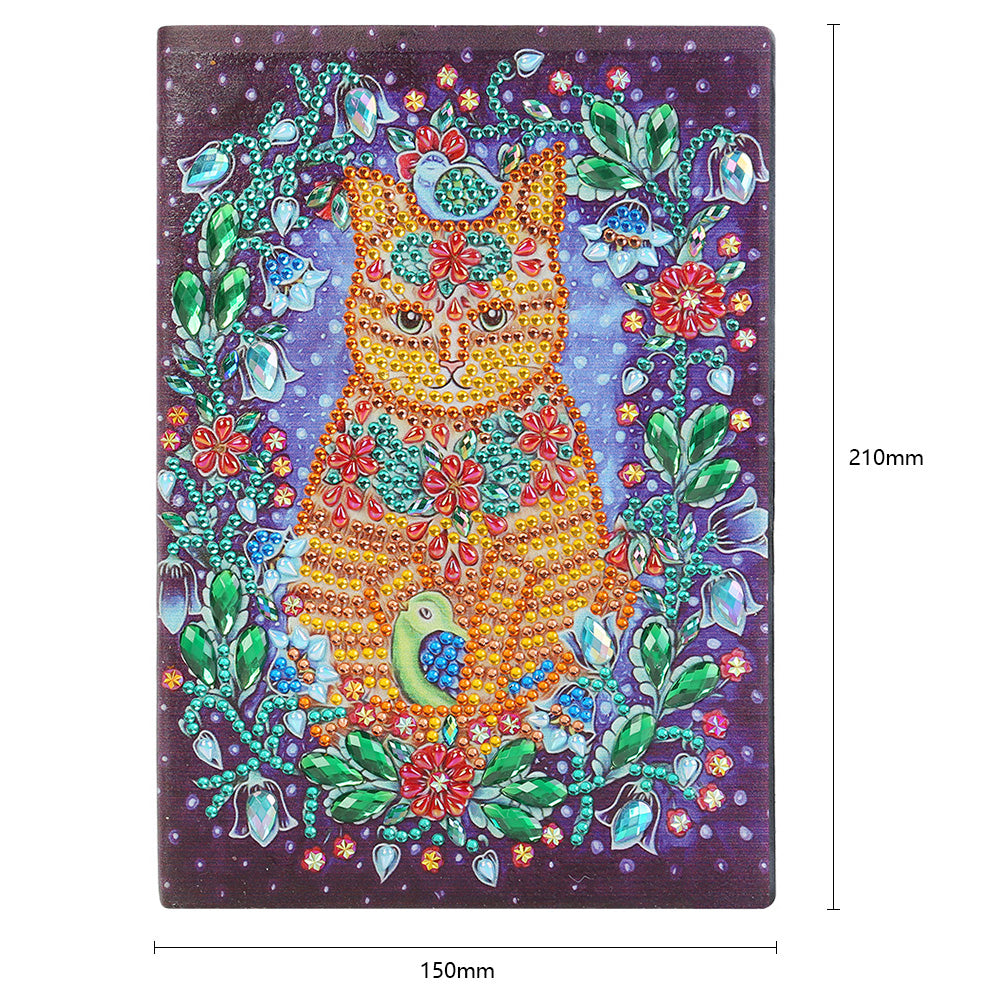 DIY Cat Special Shaped Diamond Painting 50 Page Sketchbook A5 Notebook Gift