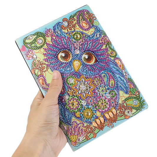 DIY Special Shaped Diamond Painting Owl Bird 50 Pages A5 Drawing Notebook