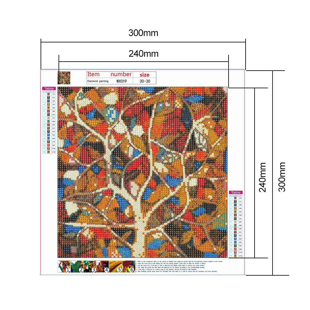 Tree - Full Round Drill Diamond Painting 30*30CM