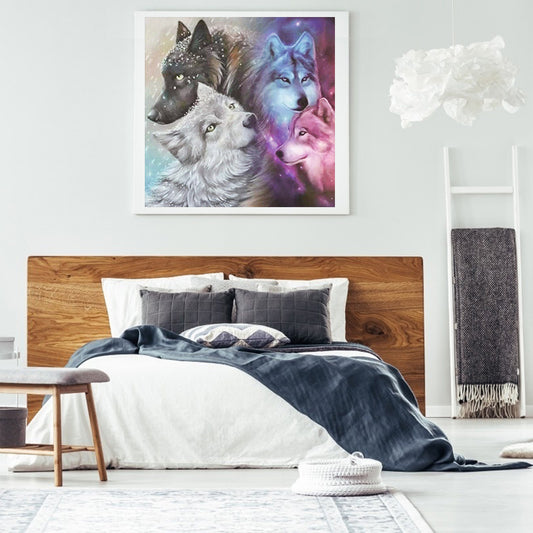 Wolves - Full Round Drill Diamond Painting 30*30CM