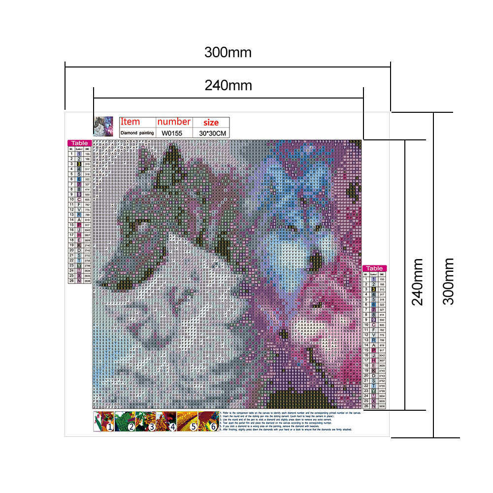 Wolves - Full Round Drill Diamond Painting 30*30CM