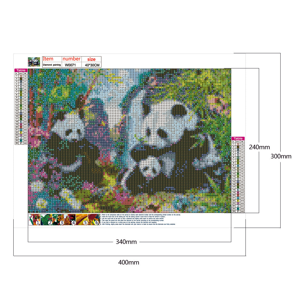 Panda - Full Round Drill Diamond Painting 40*30CM