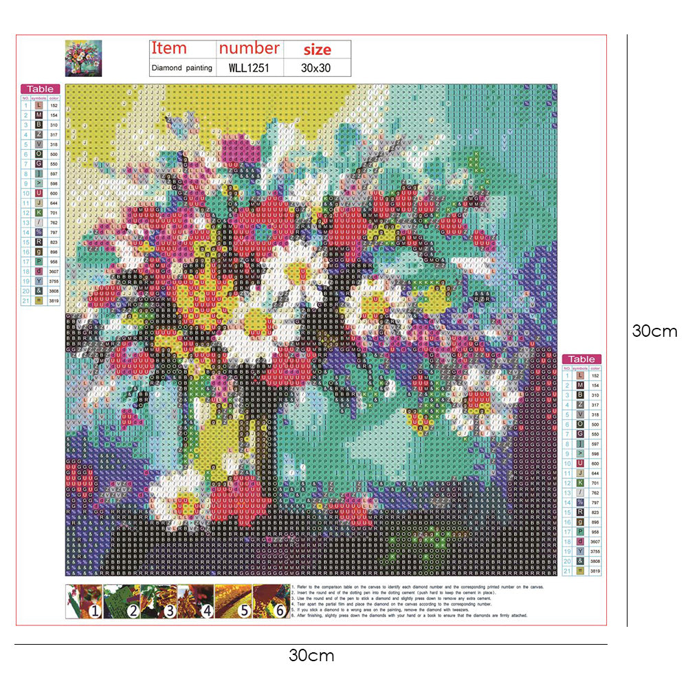 Flower Bouquet - Full Round Drill Diamond Painting 30*30CM