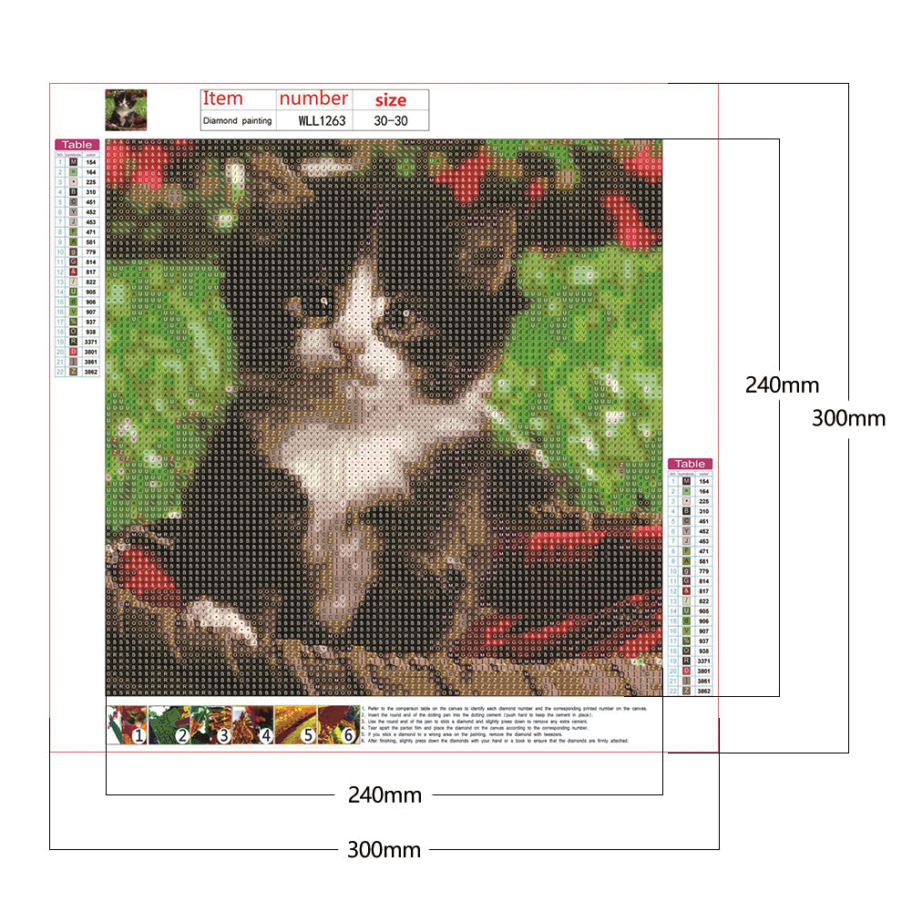 Lovely Cat - Full Round Drill Diamond Painting 30*30CM