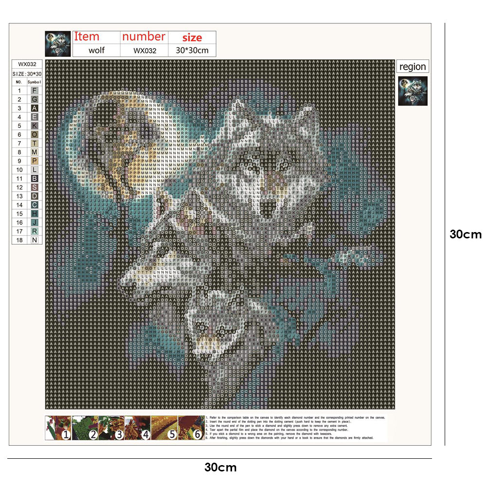 Night Wolves - Full Round Drill Diamond Painting 30*30CM