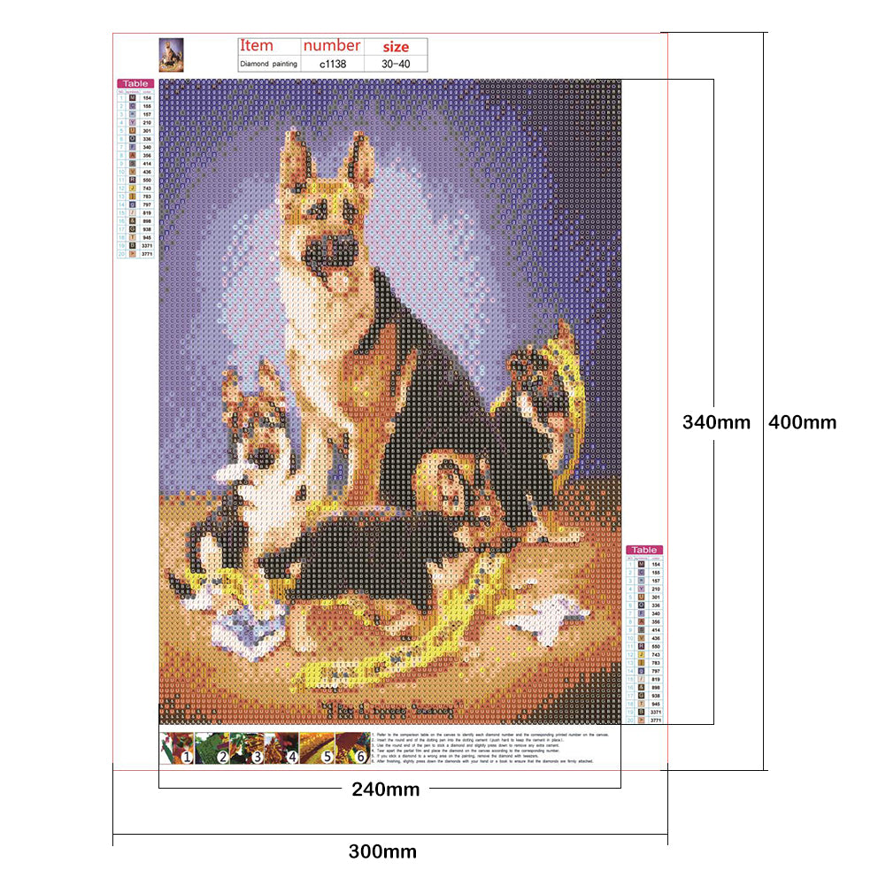 Dog - Full Round Drill Diamond Painting 30*40CM